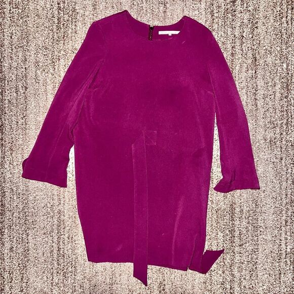 Rachel Roy Women's Zip Back Asymmetrical Pocketed Plum Dress Size 10 - Picture 1 of 9